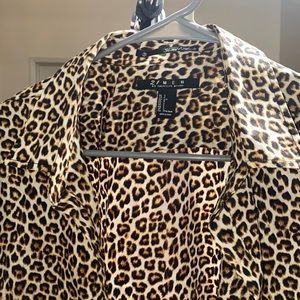 Cheetah print mens dress shirt